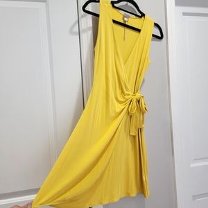 a new day Yellow Faux Wrap Dress with Side Ties